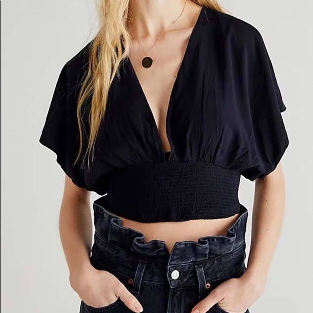 Free People - Flowy Deep V-Neck Crop Top
